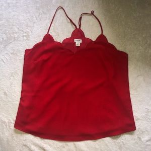 LAST CHANCE J. Crew Factory Scalloped Top in Red